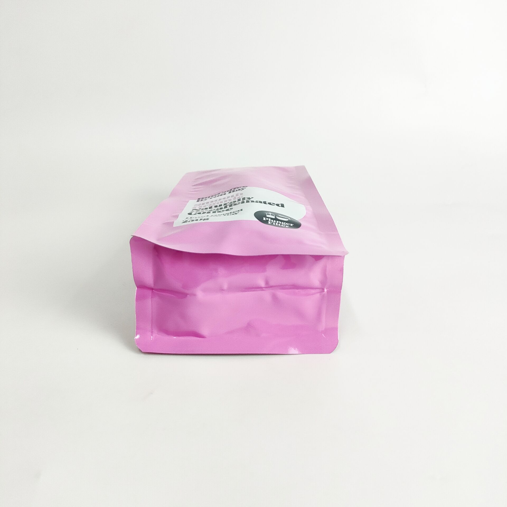 Flat Bottom Coffee Stand Up Pouch Glossy Finish Food Grade With Valve 250g