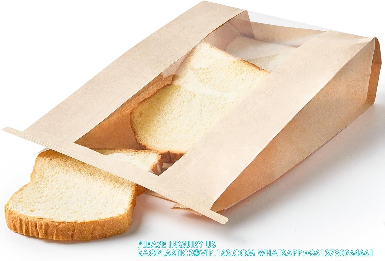 Large Bread Bags, 13.7 X 8.2 X 3.5 Inches Kraft Paper Bakery Bags With Windows Tin Tie Tab Lock Large Bread Bags