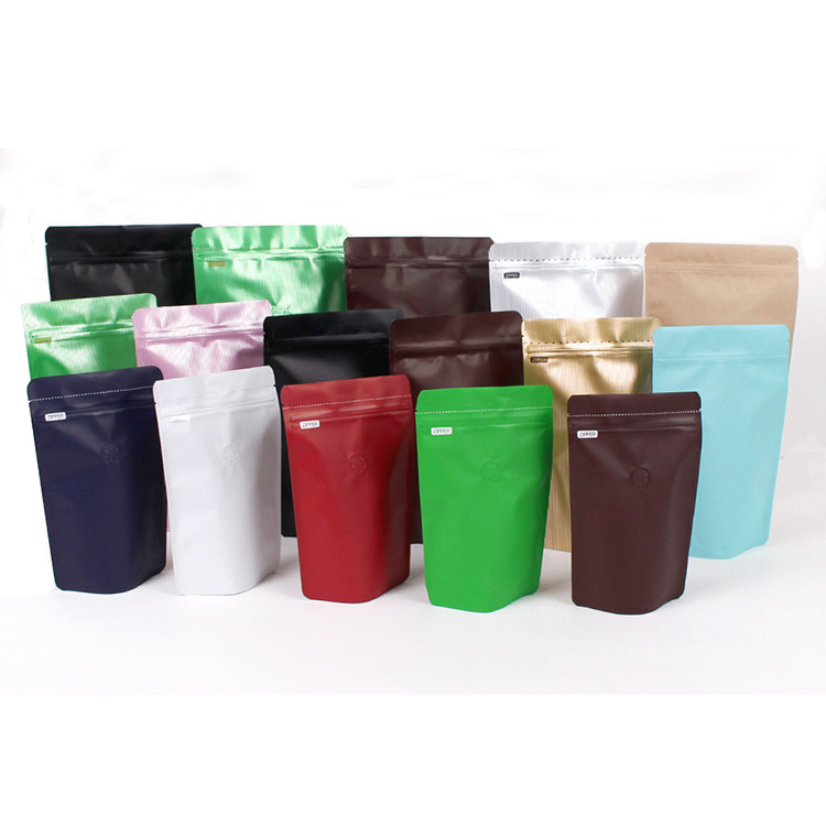 1/2 Lb Pound 250g Aluminum Foil Stand Up Coffee Bag With Ziplock Degassing Valve