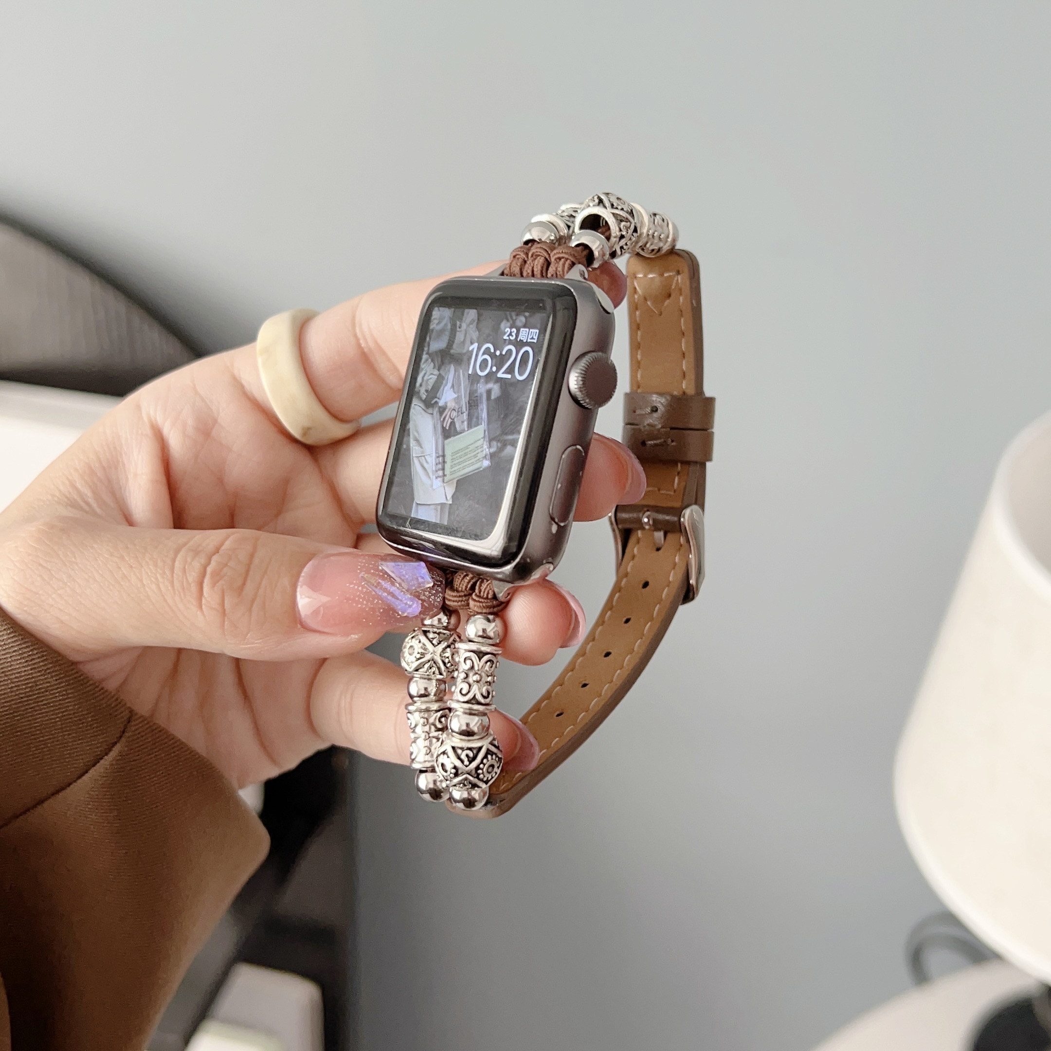 38mm Band Width Leather Strap Watchband for iWatch Luxury Design