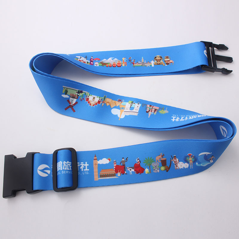 Colorful Jacquard Personalised Luggage Straps With Removable Buckle