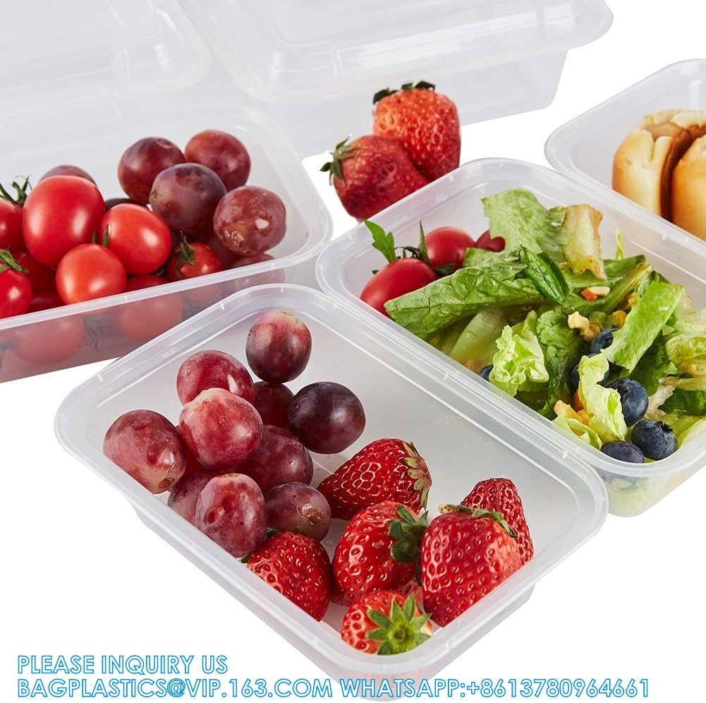 Compartment 24 OZ Meal Prep Plastic Food Storage Containers Reusable Lunch Bento Box With Lids Spill Proof
