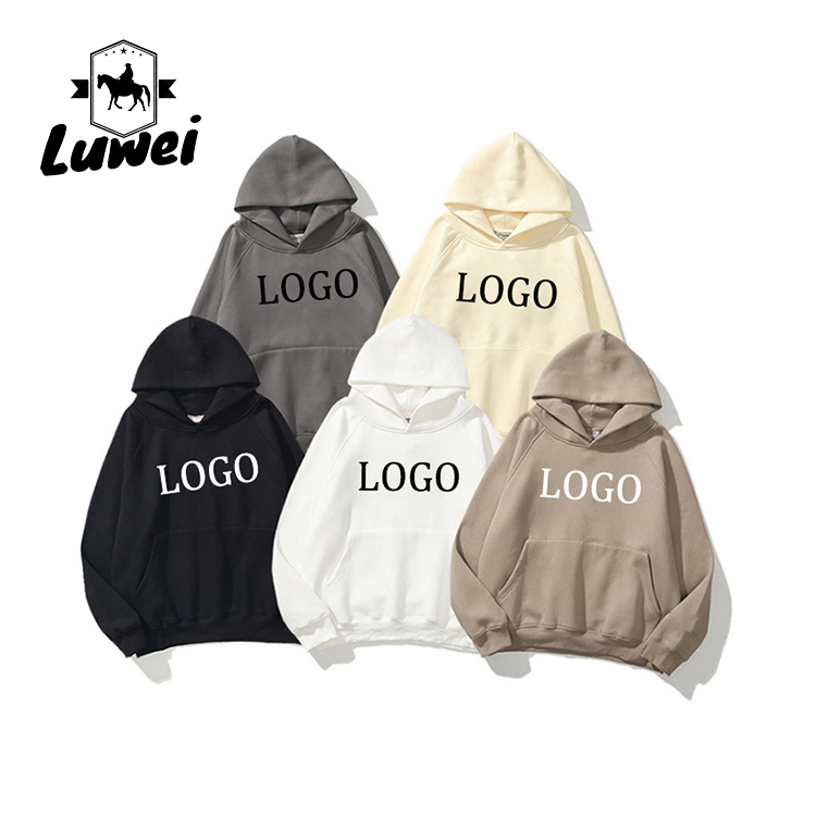 Couple Unisex Custom Logo 100%Cotton Print Felpa Embossed Pullover Oversize Plain Men's Hoodies & Sweatshirts