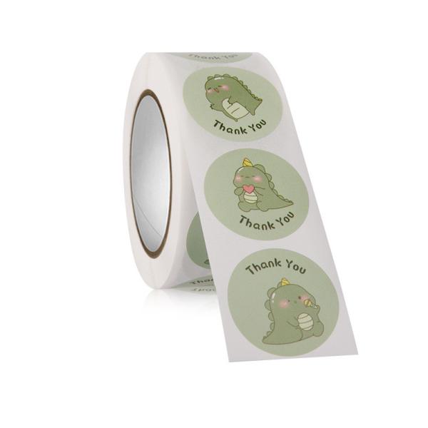 Colorful Cute Crocodiler Tiger Cat Animal Self Adhesive Sticker Roll Round Art