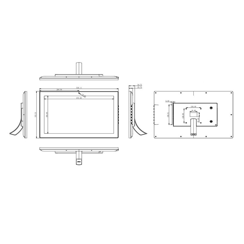 IPS 21.5 Inch Healthcare Digital Signage All In One Wall Mount Touch Screen