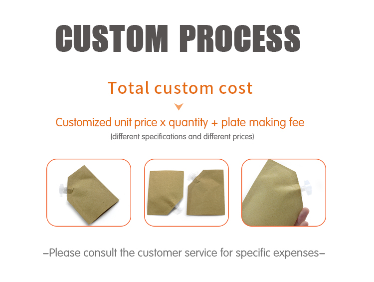 LDPE Multiwall Standing Pouch Kraft Paper 100 Microns Cream Packaging Bag