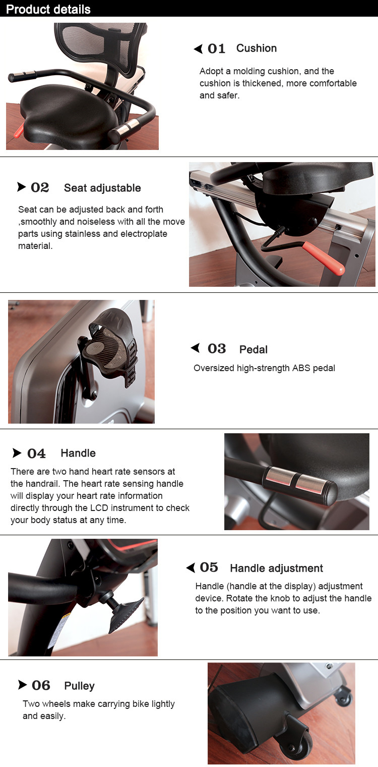 Resistance Flywheel Adult Recumbent Bike Elliptical Trainer English Language