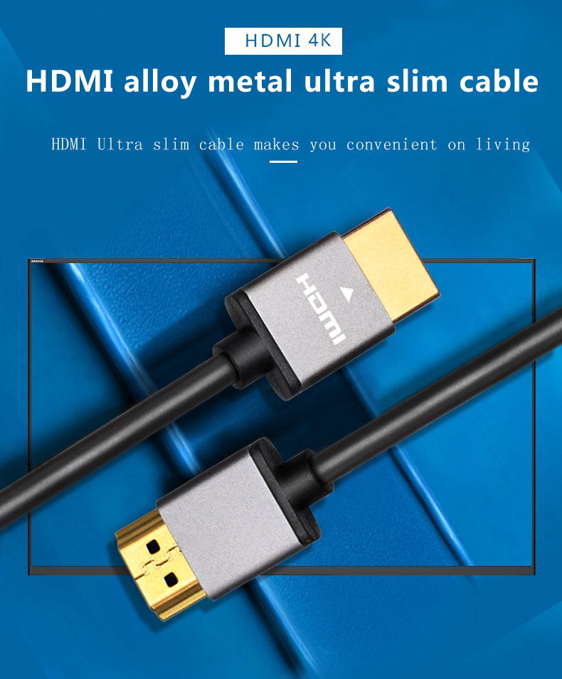 Posh Shine 3D 4K UHD18Gbps Ultra slim high speed hdmi cable hdtv ethernet OEM/length customized manufacture wholesale price