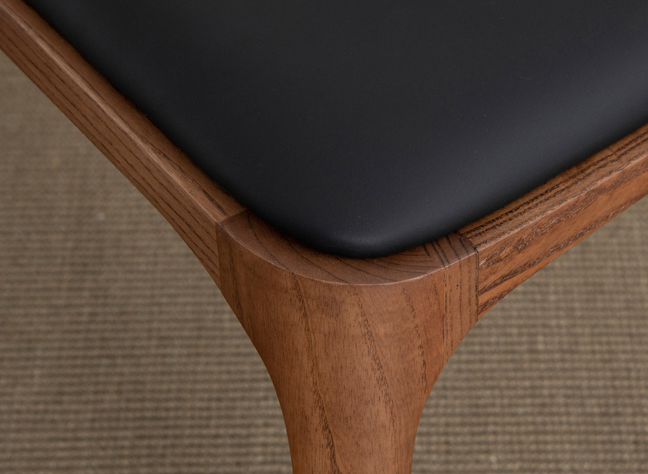 Armless DWooden Dining Chair Comfortable PU Leather Wood Dining Chair