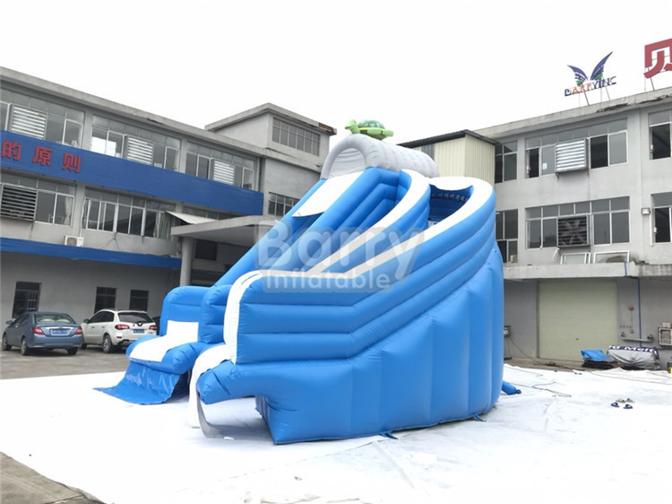 Cool Splash Fun Inflatable Pool Slide , Realistic Shape Tortoise Water Slide For Inground Pools
