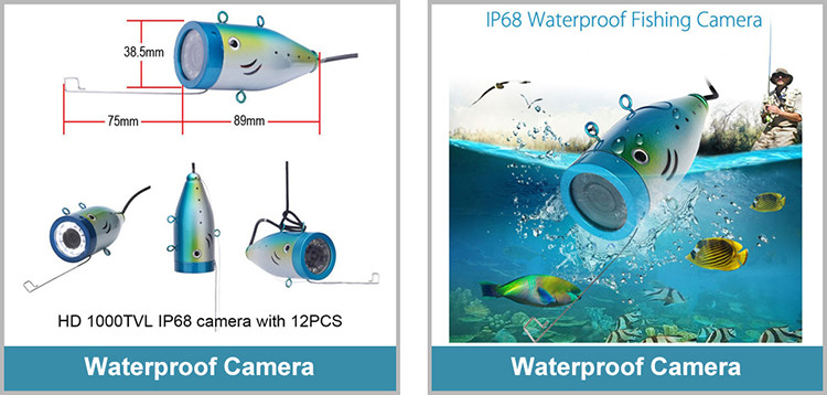 Waterproof Underwater Fishing Camera 7inch 1000TVL HD