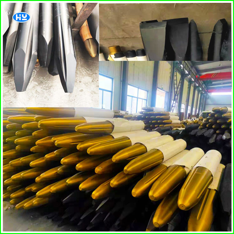 Rock Drill 40t Hydraulic Breaker Chisels 180mm Hot Rolled Steel