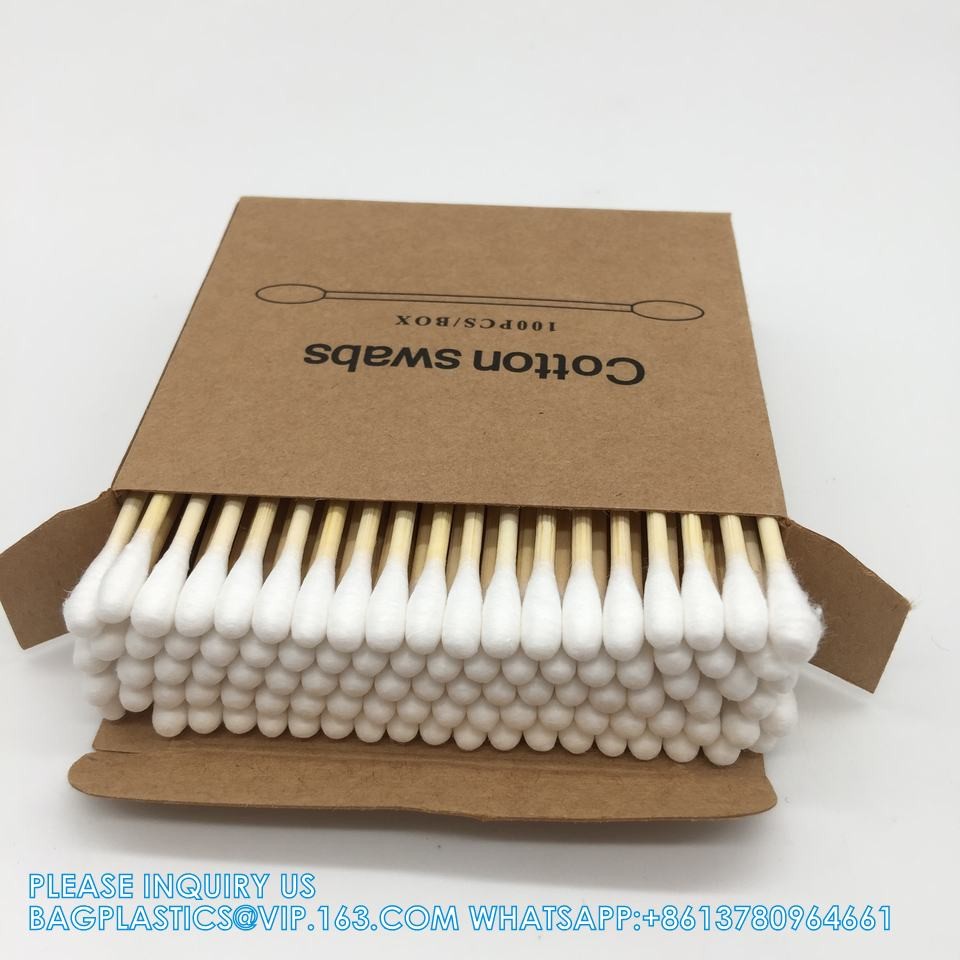Double Head Cotton Swab Stick Wooden Cotton Swab From China Disposable Cotton Bud Customized Daily Use