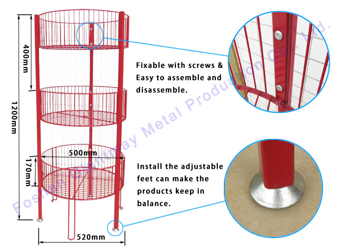 Metal Shelf Retail Display Rack Store Toy Stand With Bins