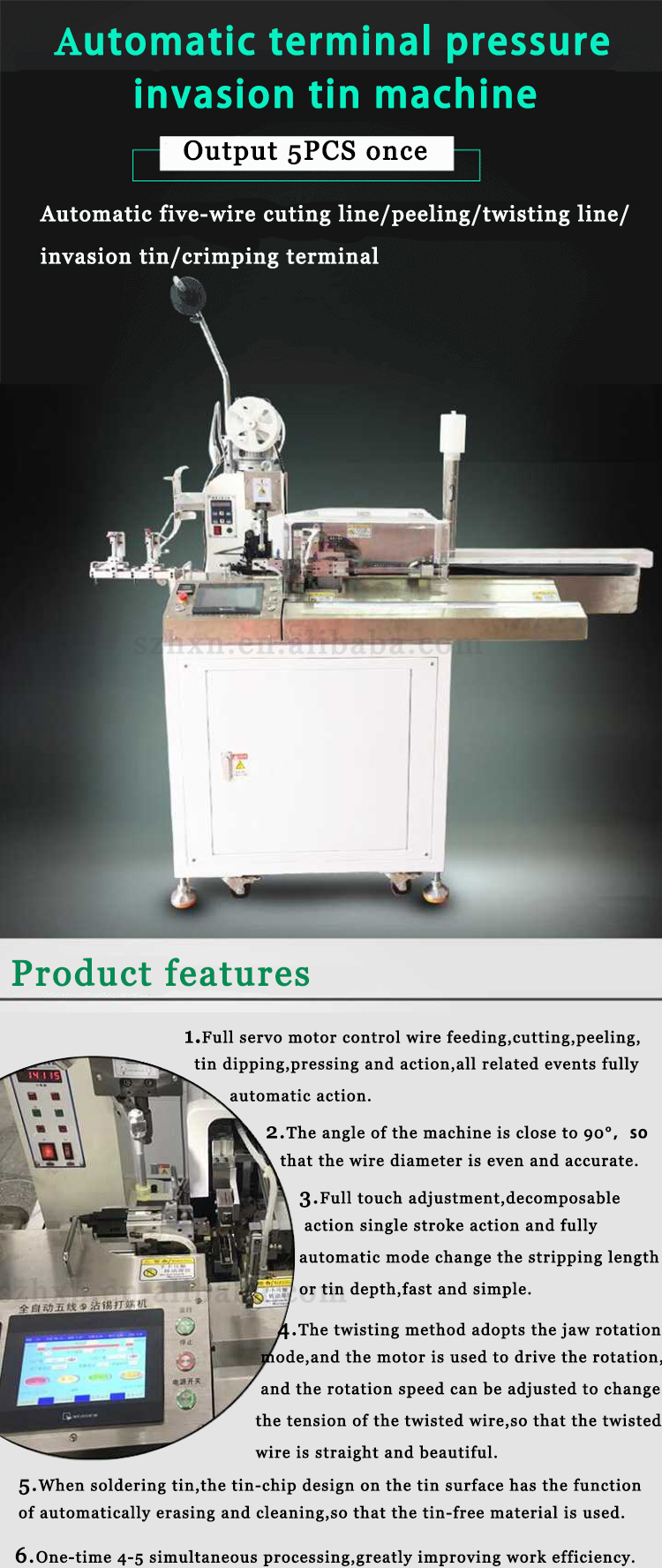 Automatic Cable Wire Cutting Stripping Twisting Tinning Terminal Crimping Machine YH-10 NT