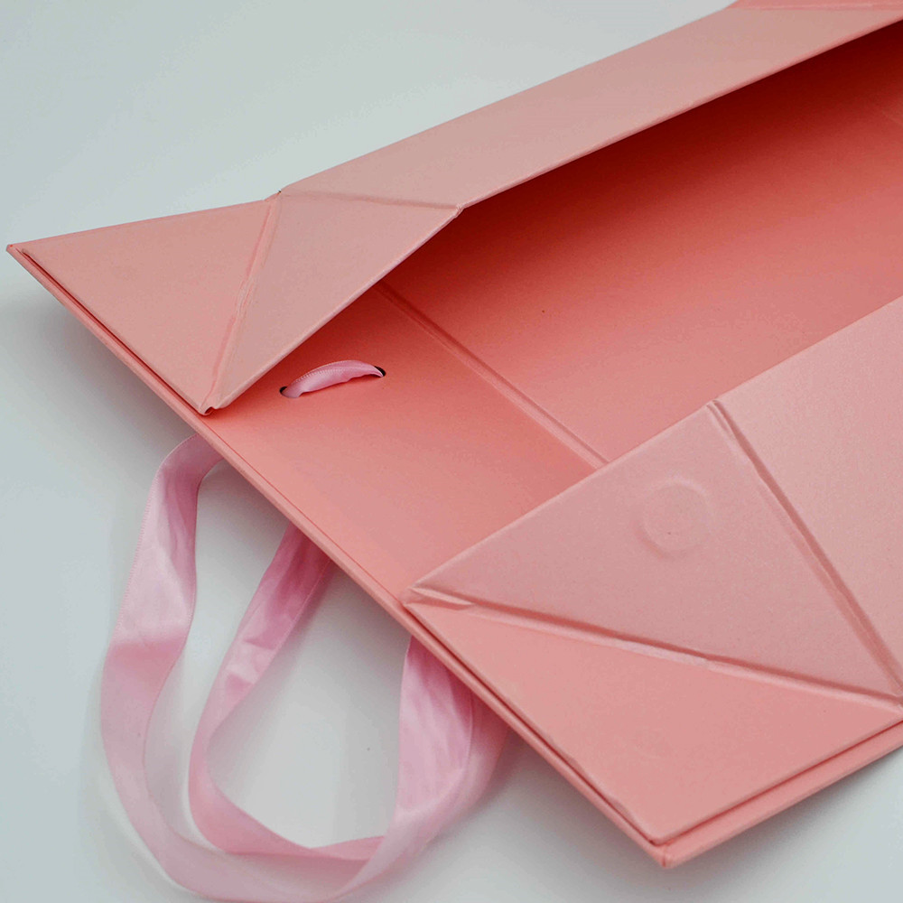 Custom Foldable Magnetic Box PMS Cardboard Folding Gift Luxury With Ribbon ISO9001