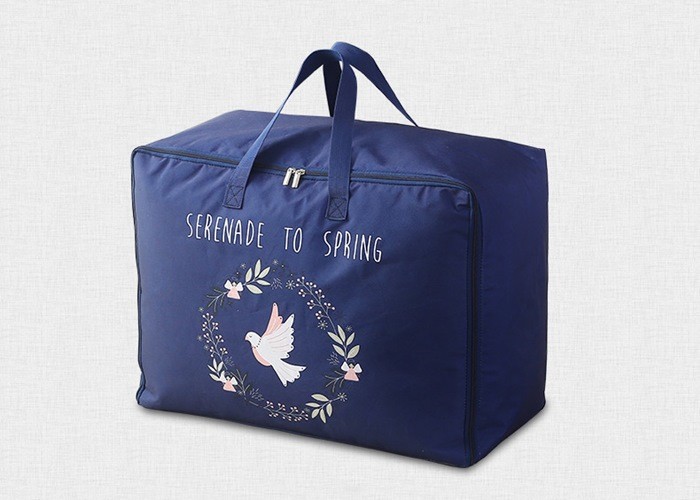 Waterproof Woven Reusable Grocery Tote Bags Handled Large Storage With Oxford Cloth