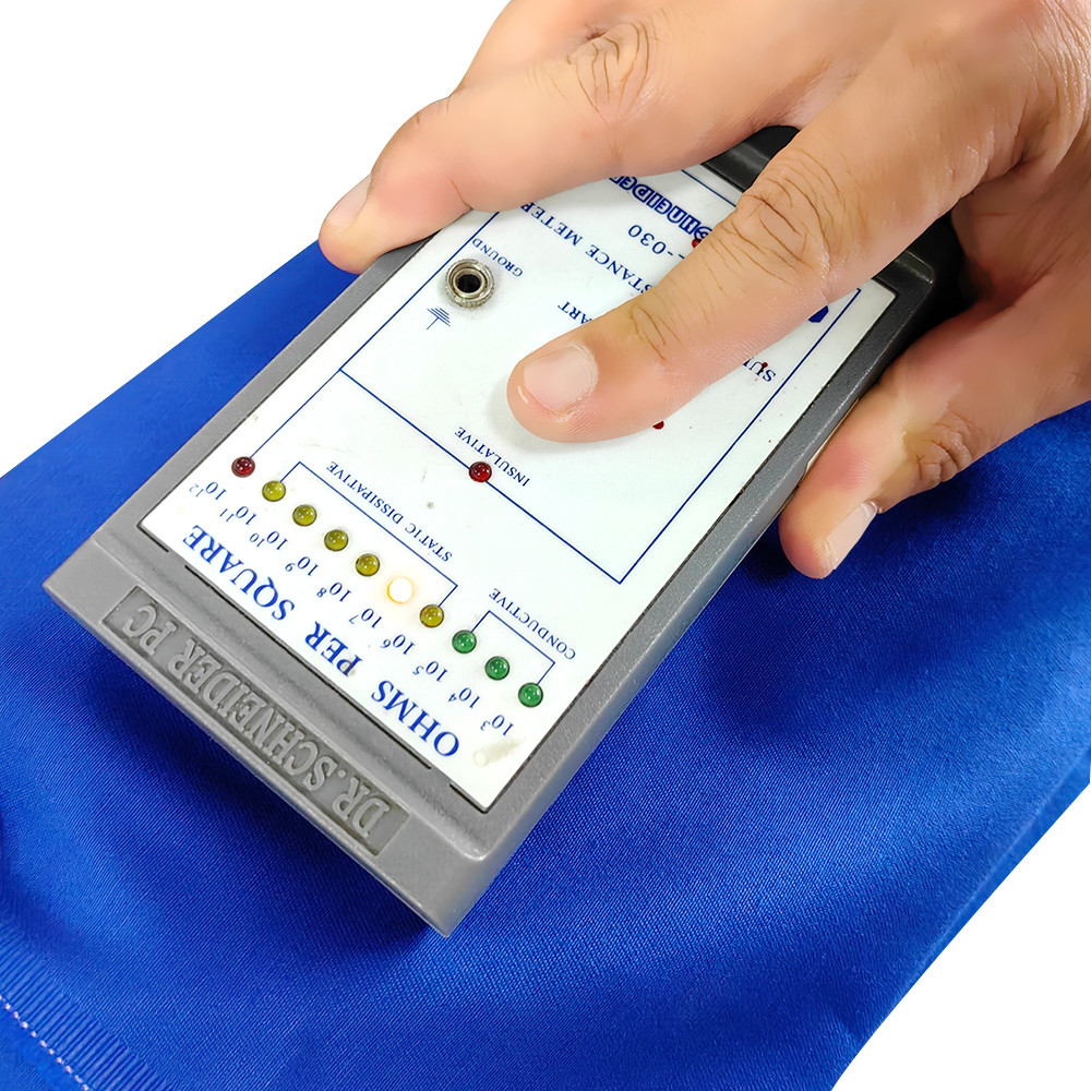 Blue 100% Cotton Flame-retardant Anti-static Fabric Antistatic ESD Flame-retardant Coat Fabric