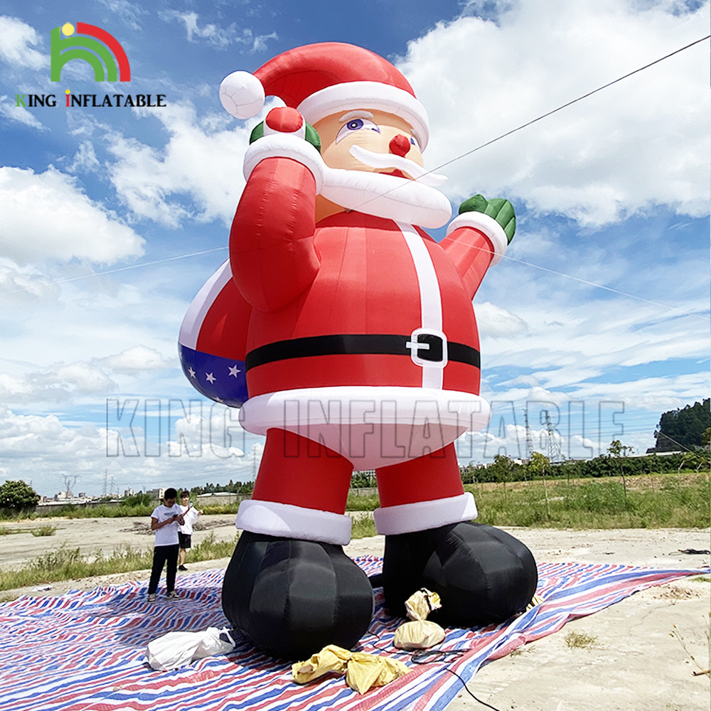 20ft 26ft 33ft Advertising Inflatable Santa Claus For Christmas Party Decoration