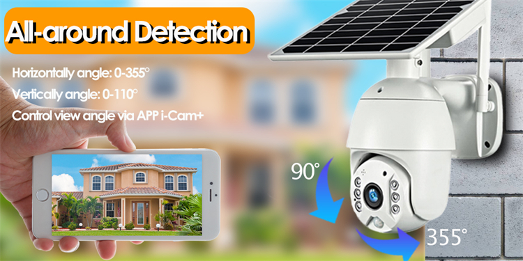 Human Detection 1080p 4g Solar Battery Ptz Camera Cloud Storage Wireless Solar 4g Camera