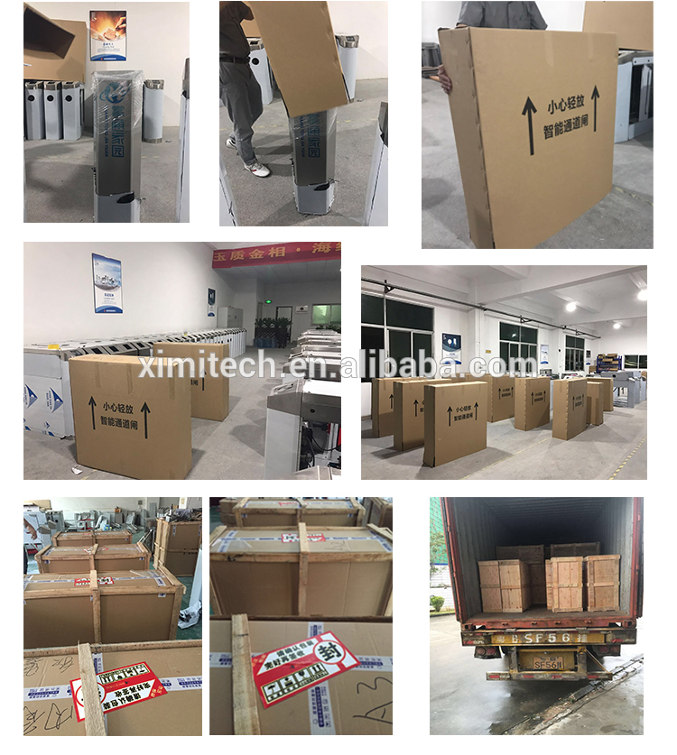 304 Stainless Steel Bridge-Type RFID Swing Flap Turnstle Gate Fingerprint And RFID Card Access Control Turnstile Barrier Gate 