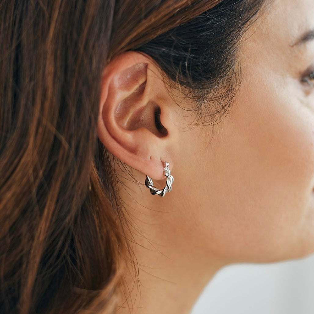 15mm Twisted Chunky Hoop Hollow Women's Fashion Earrings Jewelry