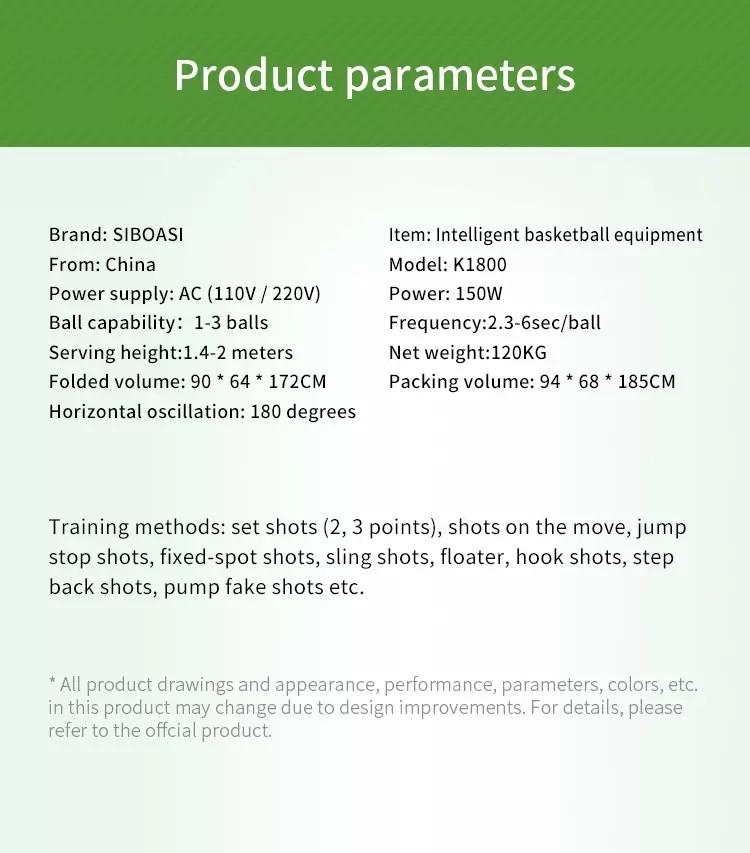 Siboasi K1800 Fully Automatic Basketball Return Machine Horizontal Swing