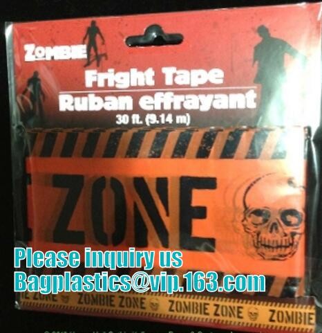 pe no adhesive fright tape halloween Caution Tape yellow warning tape,Custom Printed Halloween Party Decoration Caution