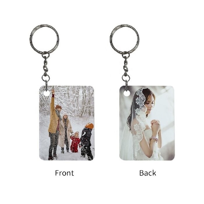 Custom Logo Double Sided Blank Sublimation Plastic Keychain For Sublimation Printing