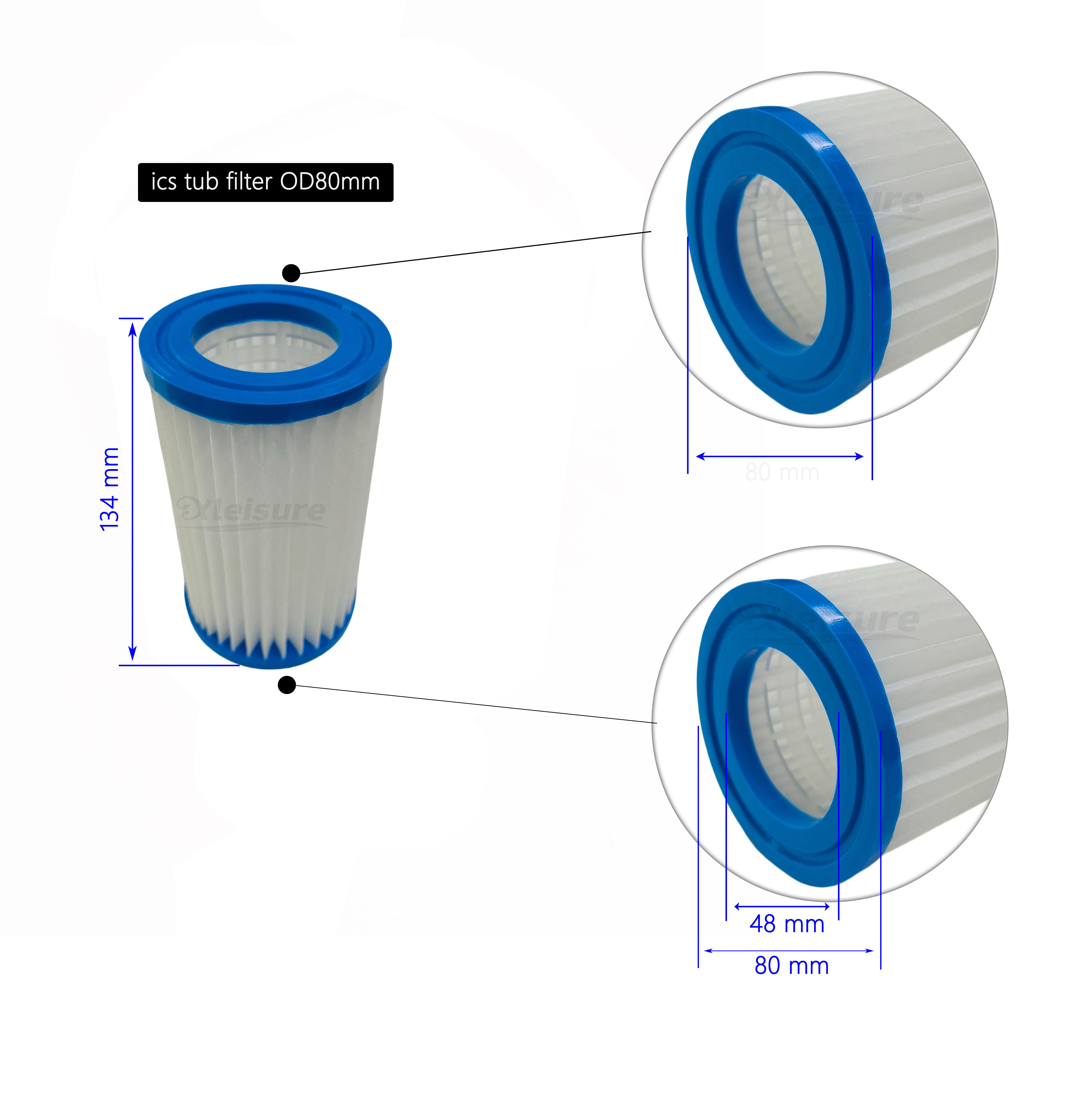 Portable 5.3 Inch Cold Plunge Water Filter for Pool Ice Tub & Chilll Tub Cold Therapy Replacement Filter