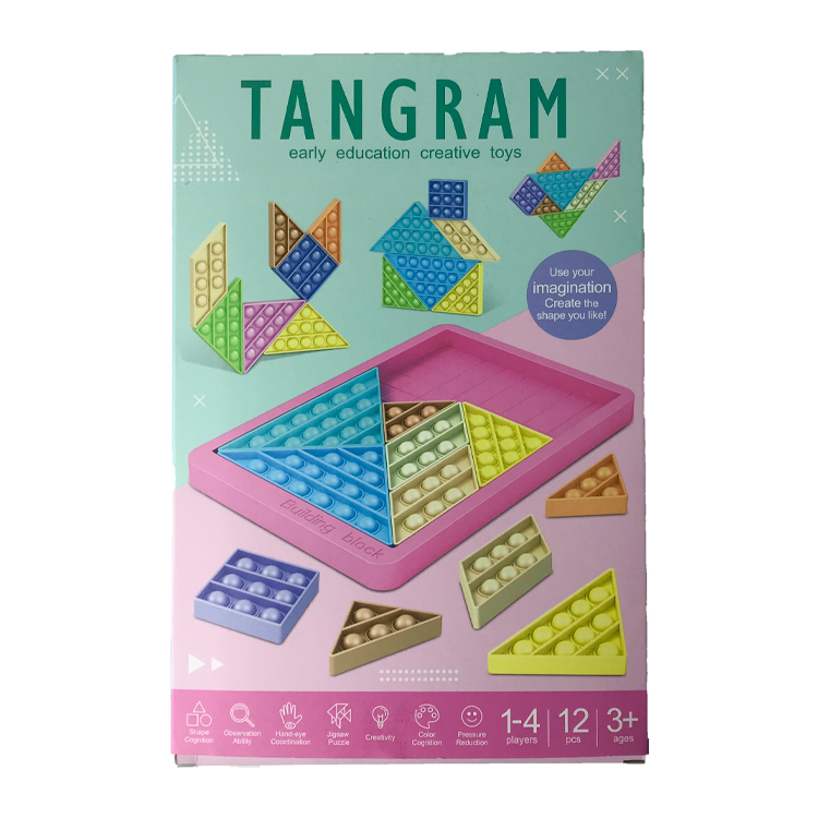 Unisex Kids Early Learning Educational Toys Bubble Fidget Toys Tangram Puzzle