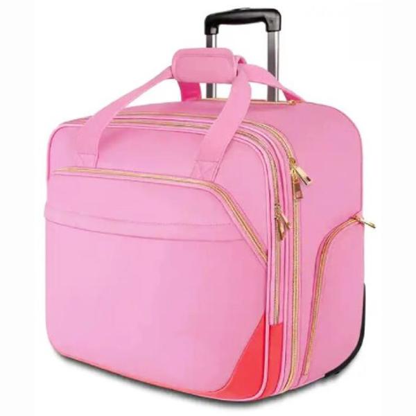 Women Travel Carry On Weekender Trolley Bags Business Laptop Rolling Briefcase