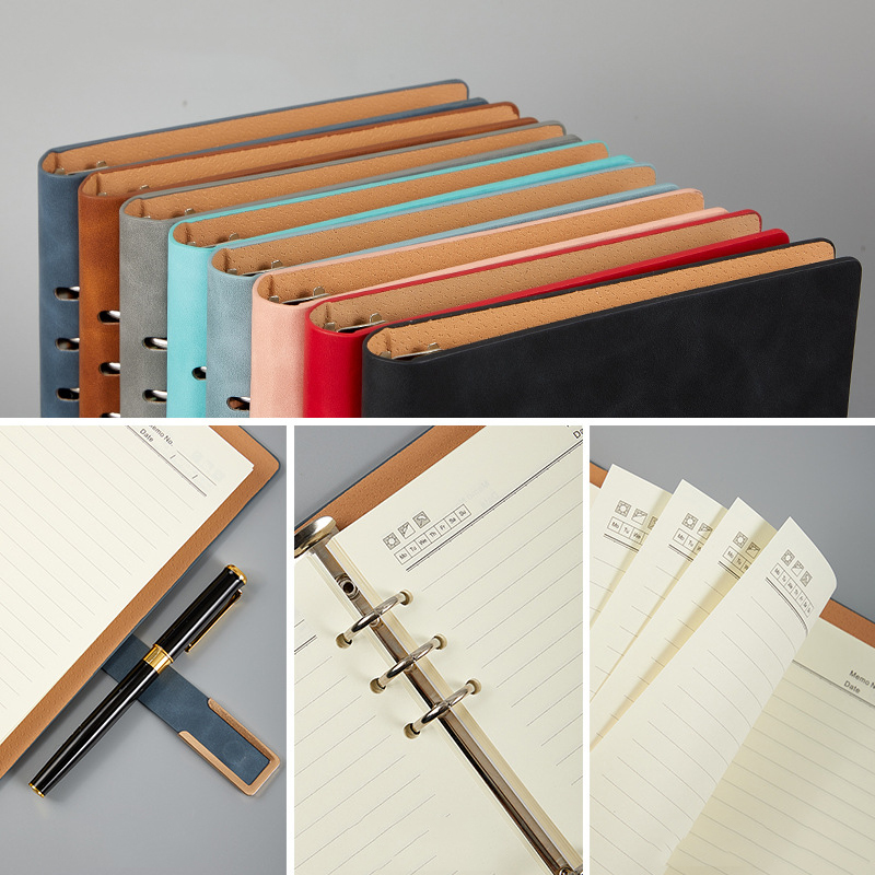 Personal Travel Diary Journal A5 Spiral Notebook with 6 Holes and Pu Leather Cover