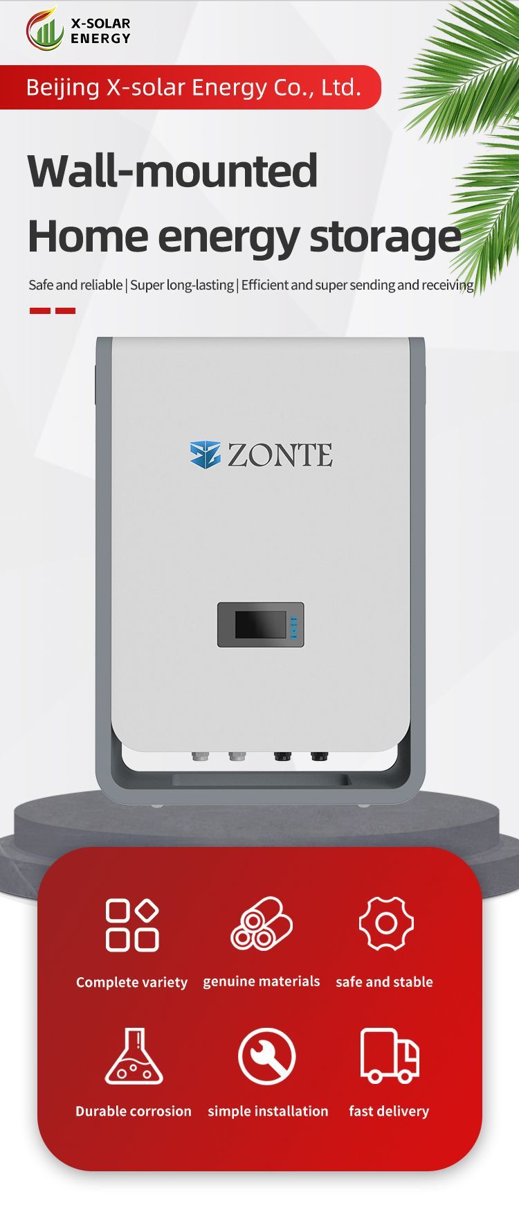 Lithium Solar System Photovoltaic Battery Power Supply for Low Wall Hanging 10kwh White AGM Energy Storage System