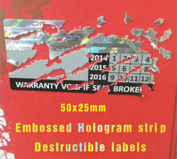 High Brittle White Security Labels Stickers Strong Adhesive Difficult Remove For Screw