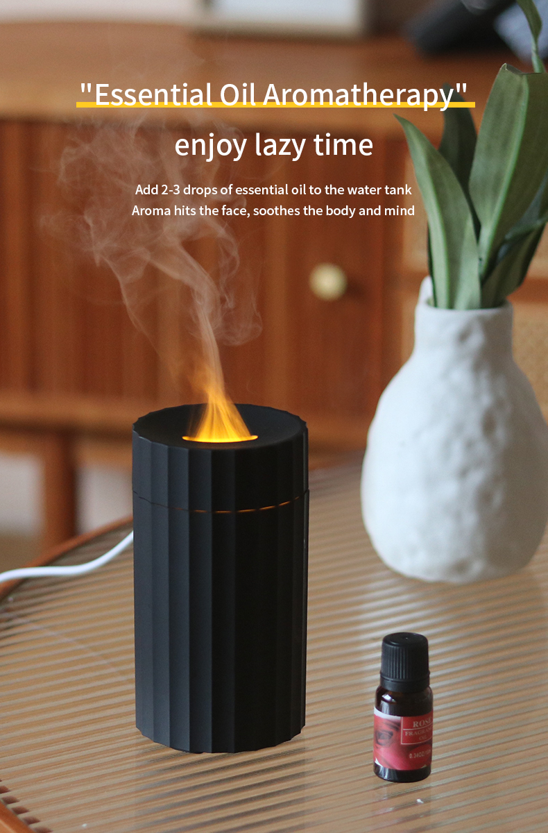 New Arrival New Hot Usb Essential Oil flame Aroma Diffuser Ultrasonic Air Portable Waterless Humidifier 100Ml Car Aroma Diffuser