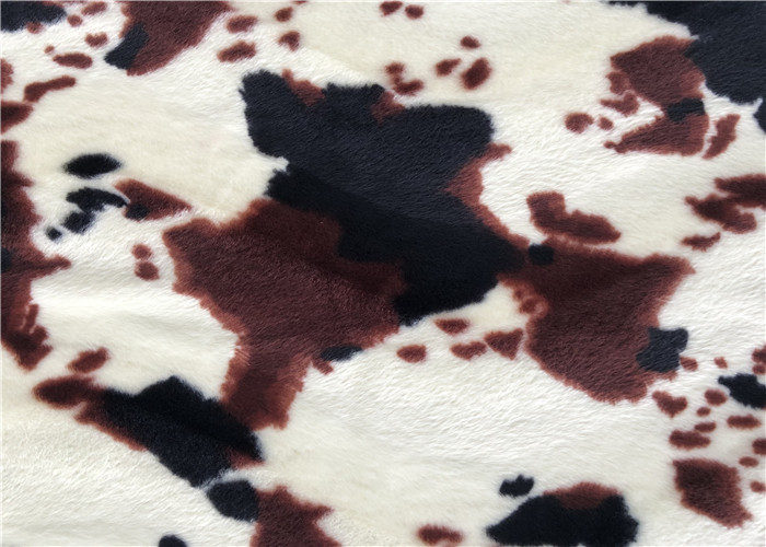 S Wave Animal Printed Velboa Sofa Velvet Upholstery Fabric 100% Polyester