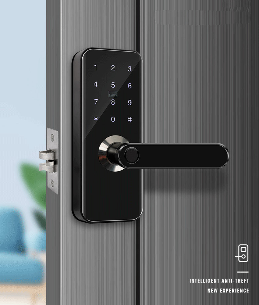 Home Security Fingerprint Smart Wifi Door Lock Keyless Entry Door Lock With Keypad IC Card For