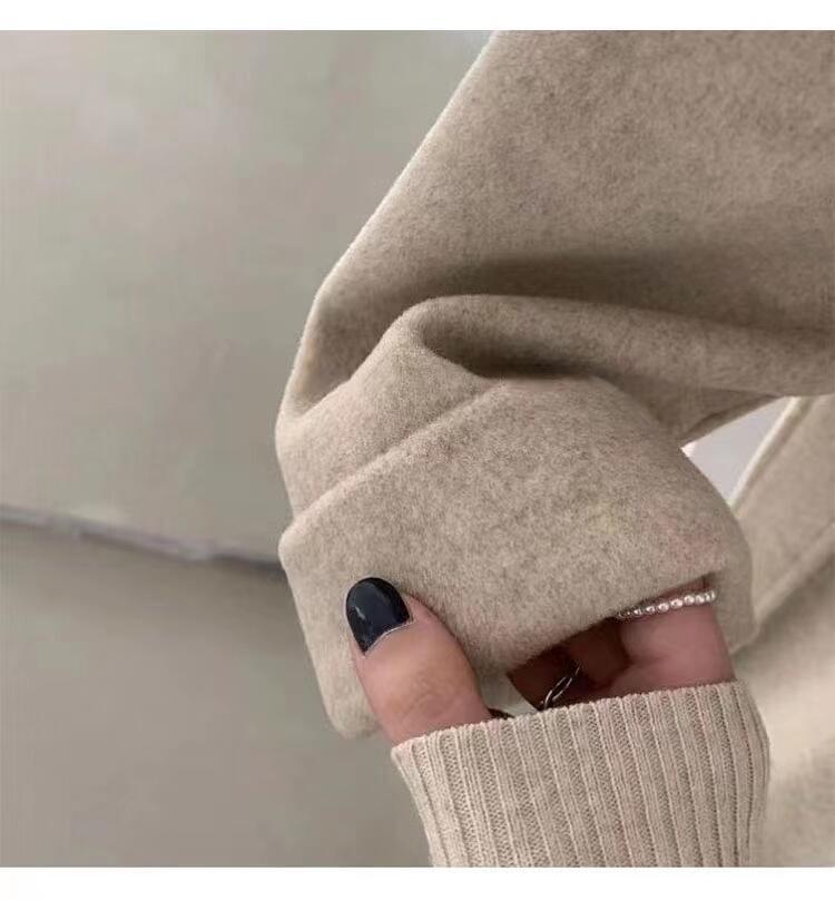 Fall and Winter Woman&prime;s Coats Ladies Jackets Woolen Solid Turn Down Collar Long Coats for Woman