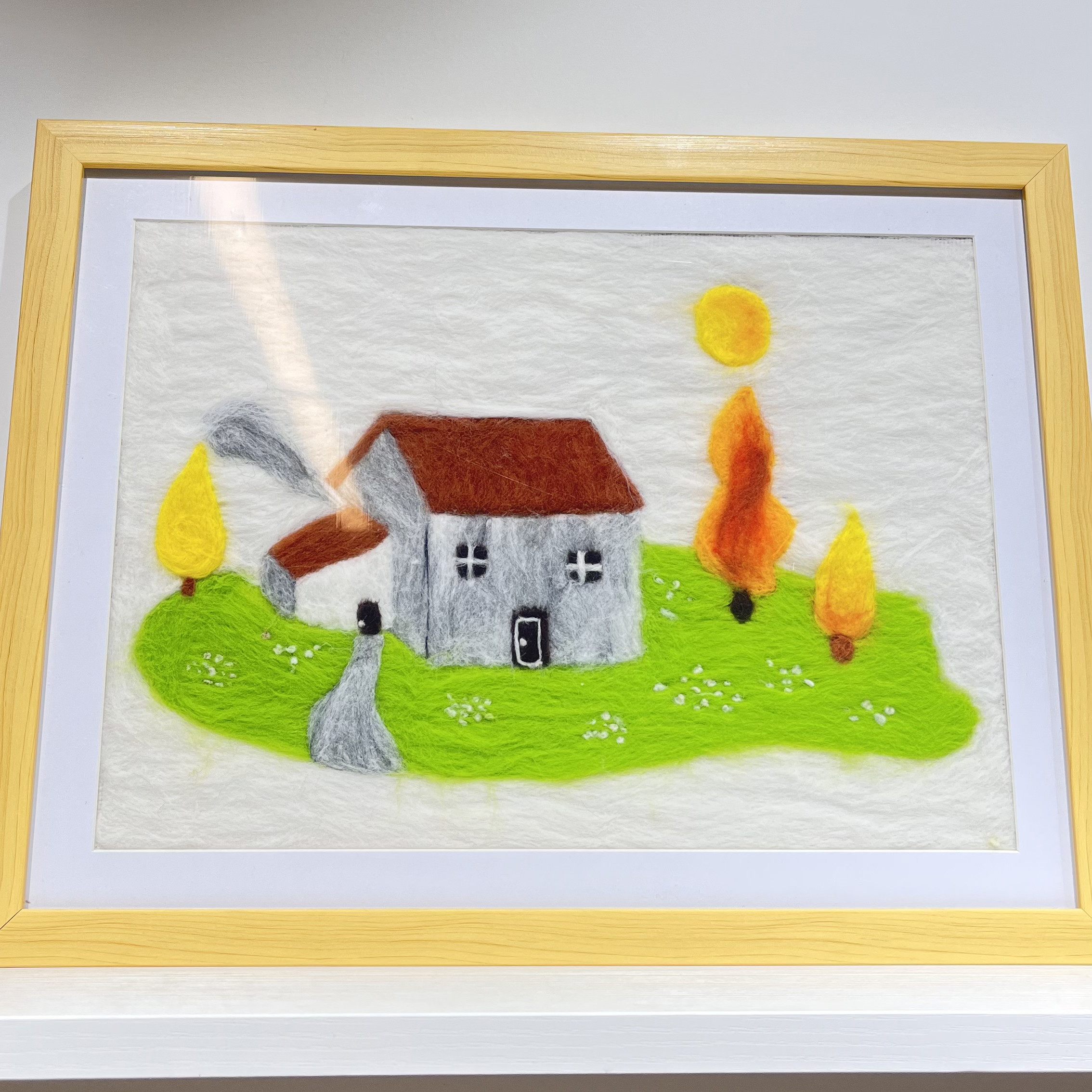 Wool House Thread Decoration Painting Punch Needle DIY Kit For Beginners