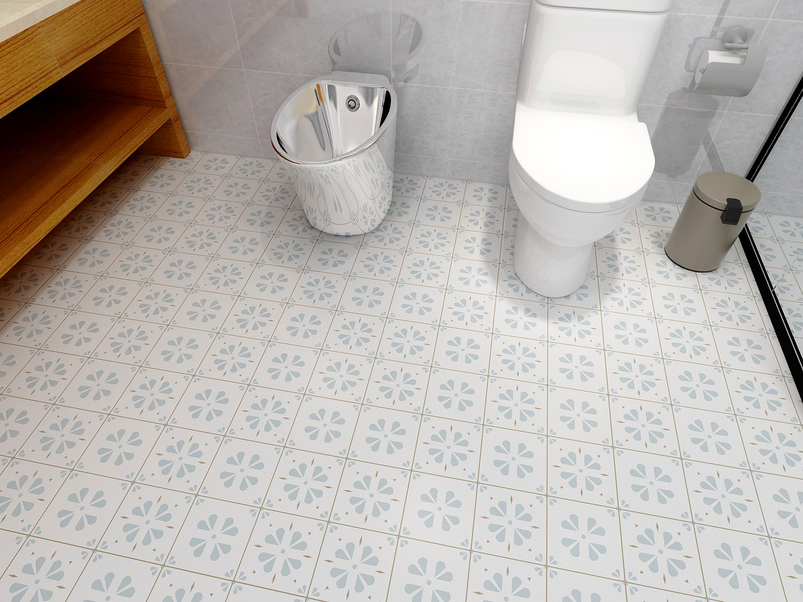 Removable Floor Sticker Waterproof PVC Flooring with Self Adhesive Installation
