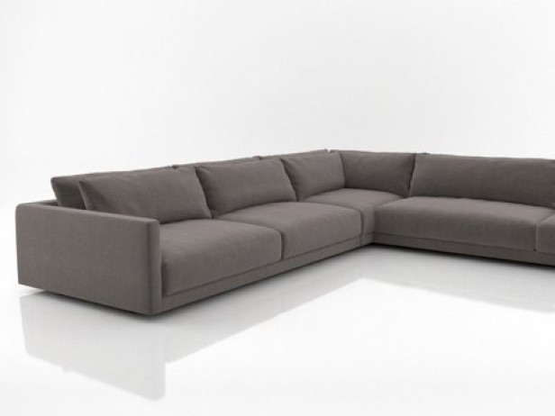 L Shaped Simple Large And Small Size Italian Sofa / Living Room Fabric Sofa