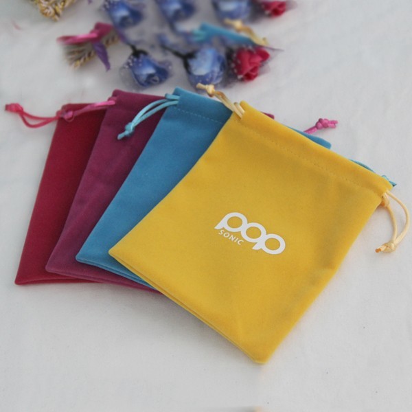 Apple Packing multi Colors 8.5x9.5cm Custom Drawstring Pouch with round bottom