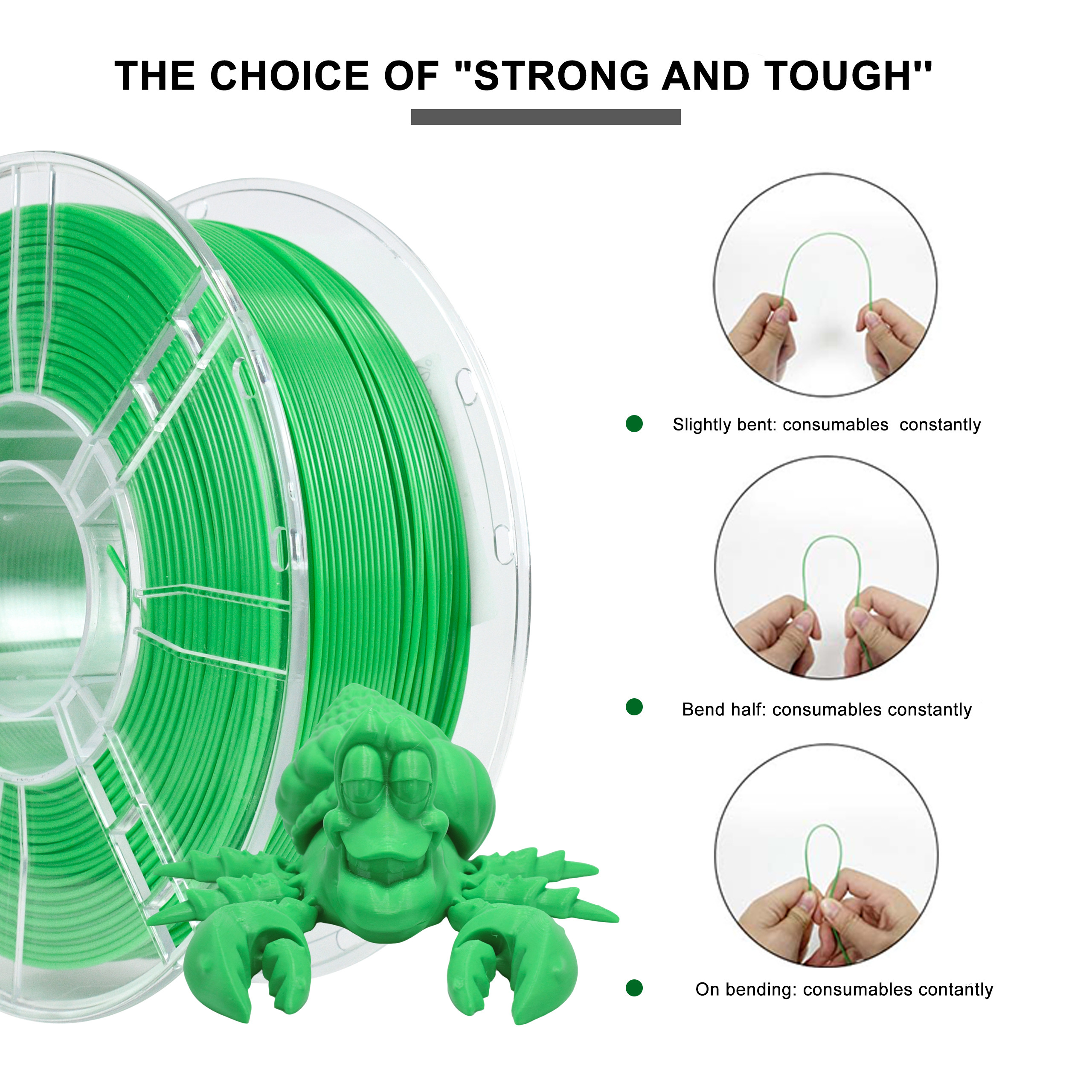 iBOSS PETG Filament 1.75mm Green 1000g 3D Printing Filament Strong Impact Resistance