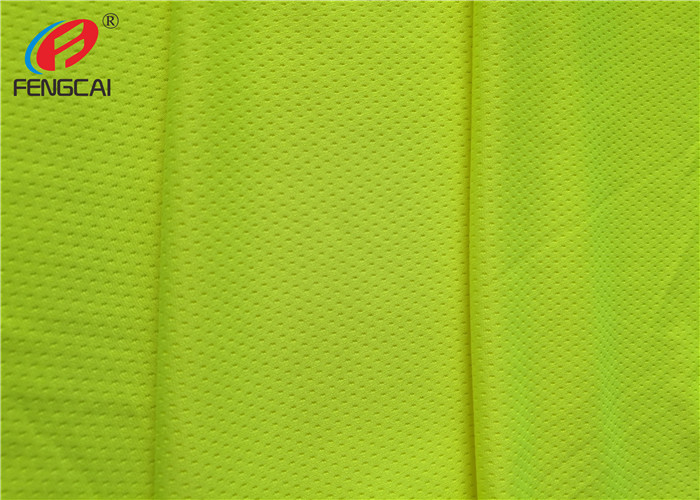 High Visibility Polyester Fluorescent Mesh Material Fabric , Elastic Mesh For Vests