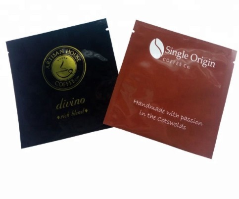 Green coffee tea bags/ plastic tea sachet packaging bag /small tea coffee sugar bag