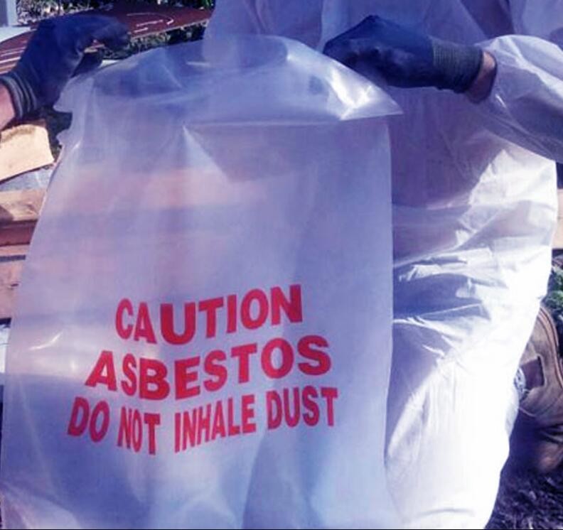 PE packing bag for Asbestos fibers, large size thicker LDPE asbestos remove bags, Large Asbestos Waste Removal Bags, pac