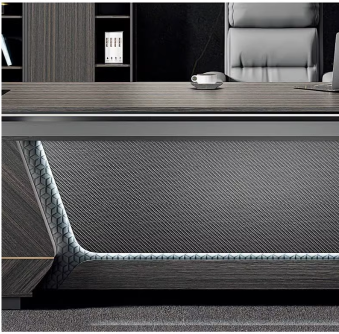 Executive Office Desk With Paint Baking Processwood Grainhinclined Table Edge Design