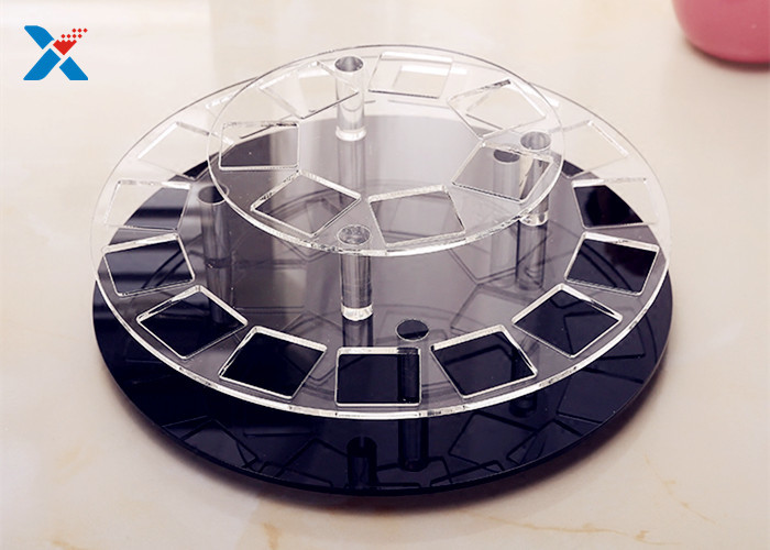 2 Tiers Round Acrylic Makeup Organiser 360 Degree Rotating For Displaying Lipsticks
