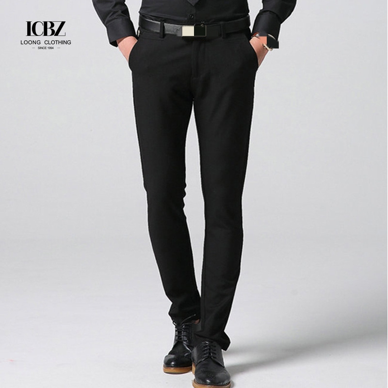 2022 Men's Black Suit Pants Straight Leg for Formal and Casual Occasions in Spring